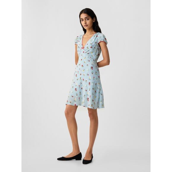 DÔEN Floral Mini Dress - 8 - Light Blue - Picture 4 of 7